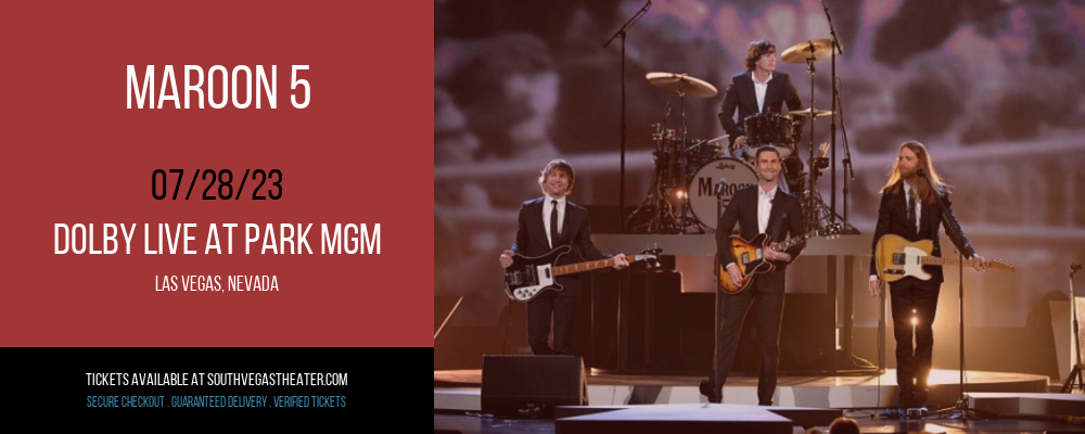 Maroon 5 at Park Theater tickets Maroon 5 at Park Theater